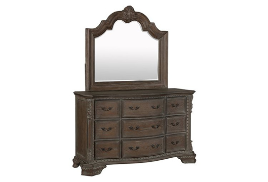 Picture of Sheffield Antique Grey Dresser & Mirror