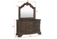 Picture of Sheffield Antique Grey Dresser & Mirror