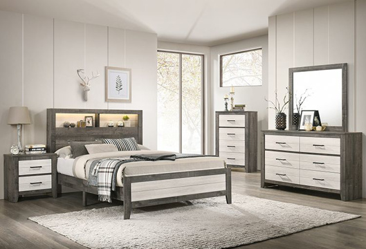Picture of Wyatt White/Grey 5 PC King Bedroom Set