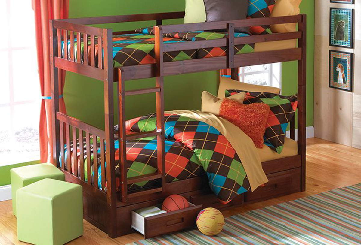 Buy Forrester Cherry Twin/Twin Bunk Bed Part 2811 Badcock & More
