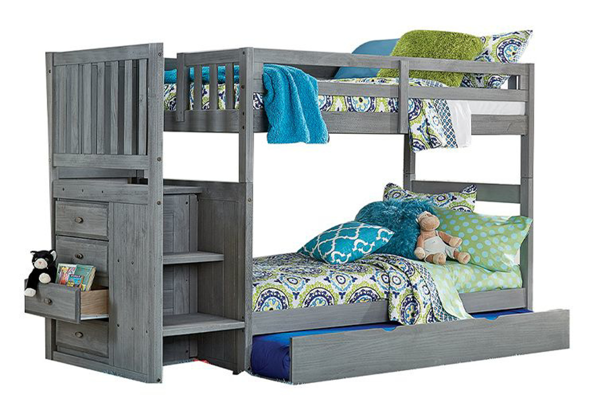 Picture of Madison Grey Twin/Twin Staircase Bunk Bed