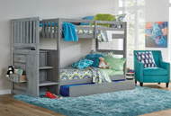 Picture of Madison Grey Twin/Twin Staircase Bunk Bed