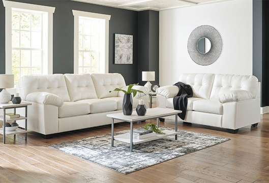 Picture of Donlen White Loveseat