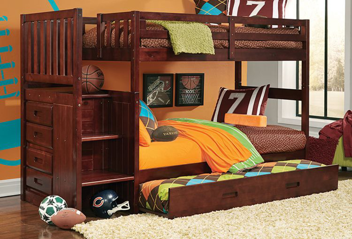 Buy Forrester Twin/Twin Staircase Bunk Bed Part 2817 Badcock & More