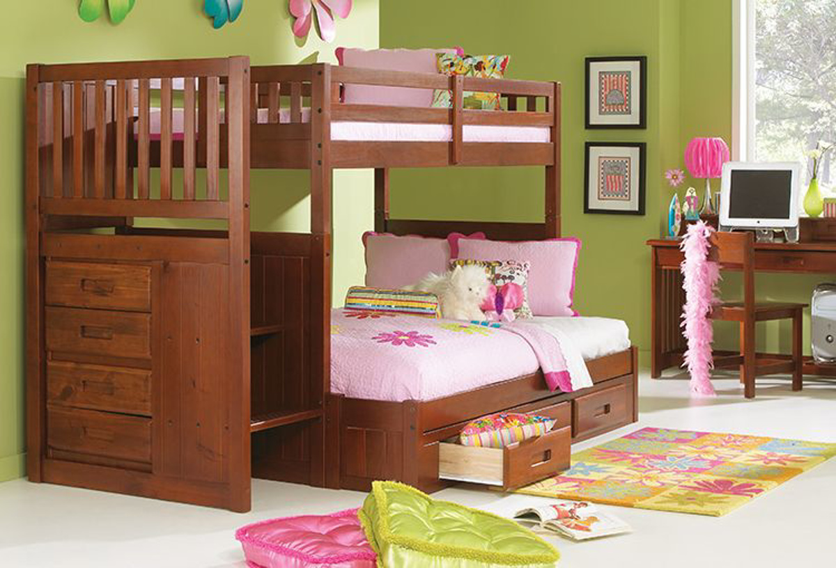 Buy Forrester Twin/Full Staircase Bunk Bed Part 2817 Badcock & More