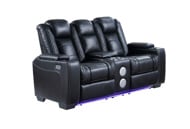 Picture of Transformer Black Power Reclining Loveseat with Bluetooth & LED Lights