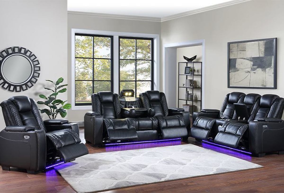 Buy Transformer Black Power Reclining Sofa & Loveseat with Bluetooth