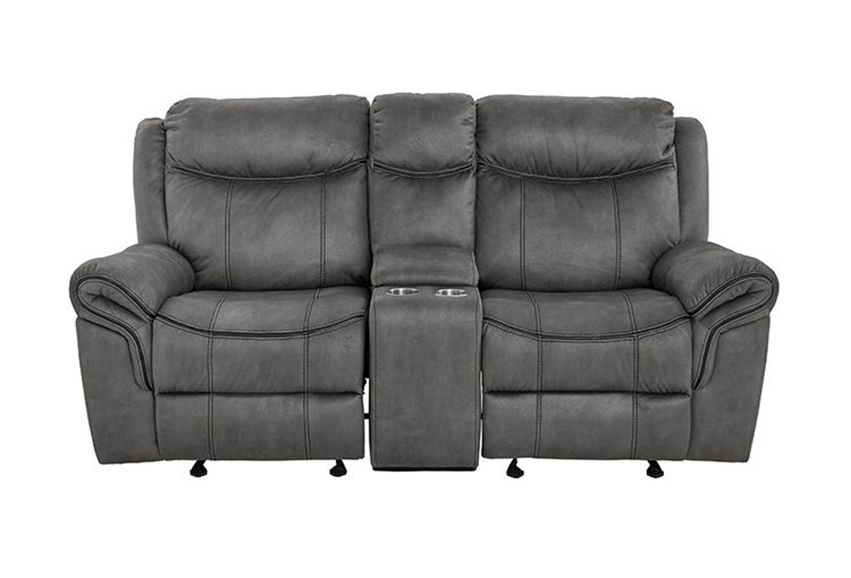 Picture of Knoxville Grey Reclining Console Loveseat