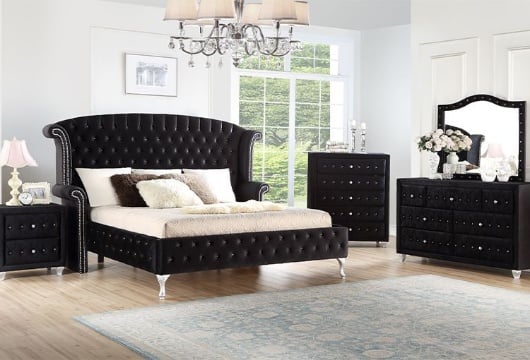 Picture of Priscilla Black 3 PC King Upholstered Bed