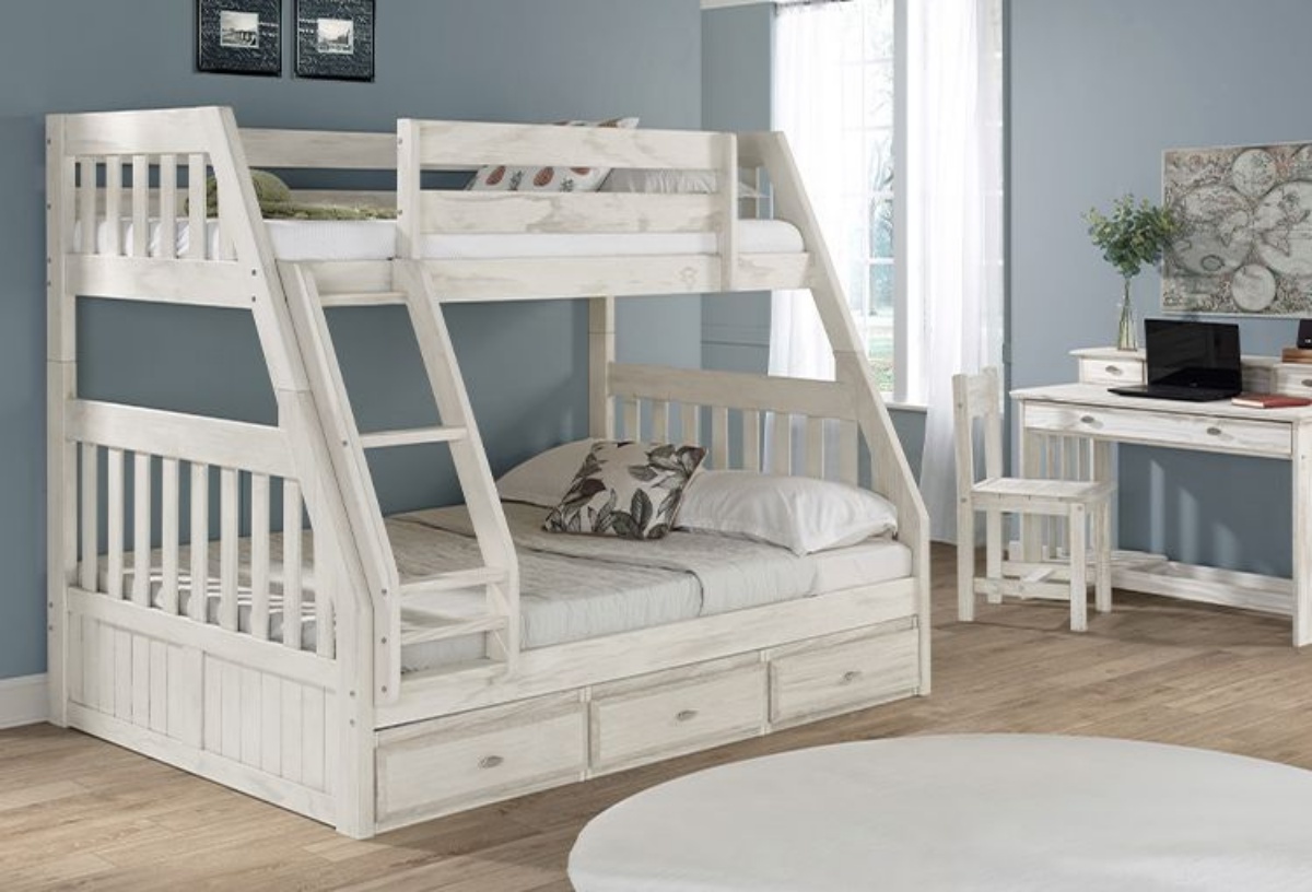 Buy Madison White Wash Twin/Full Bunkbed Part 5219 T/F BUNK BED ASH