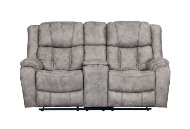 Picture of Luxe Pewter Reclining Console Loveseat