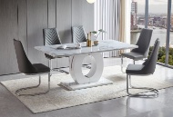 Picture of Iceland Faux Marble 5 PC Dining Room - Grey Chairs