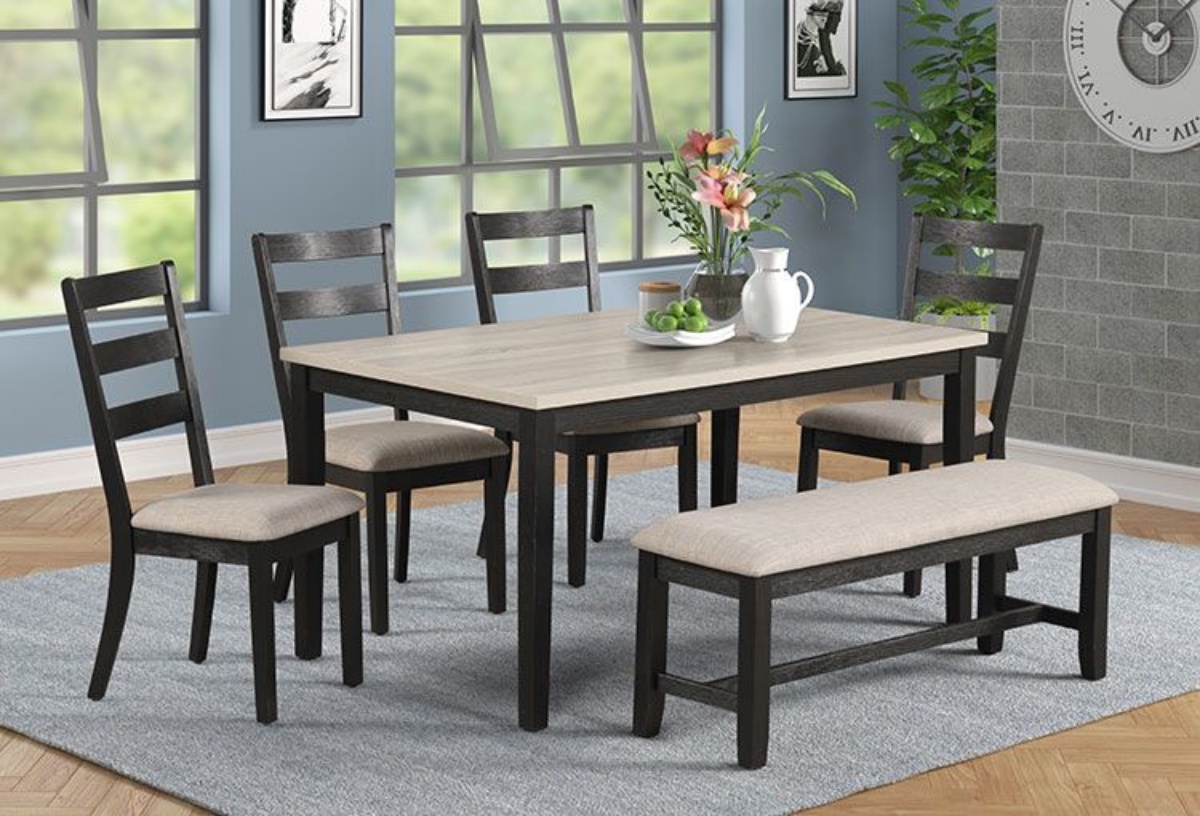 Picture of Noah Grey 6 PC Dining Room with Bench