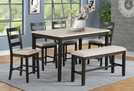 Picture of Noah Grey 6 PC Counter Height Dining Room with Bench