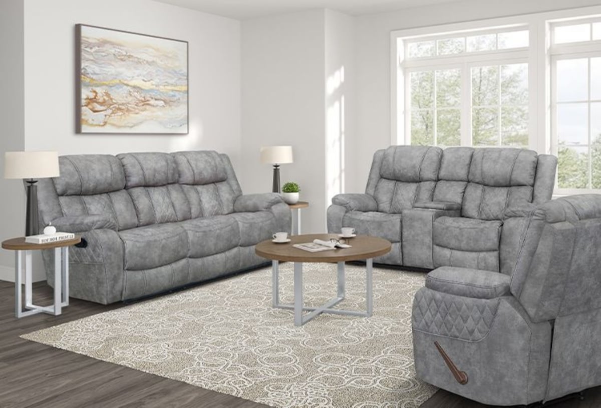 Picture of Luxe Pewter Reclining Sofa & Console Loveseat