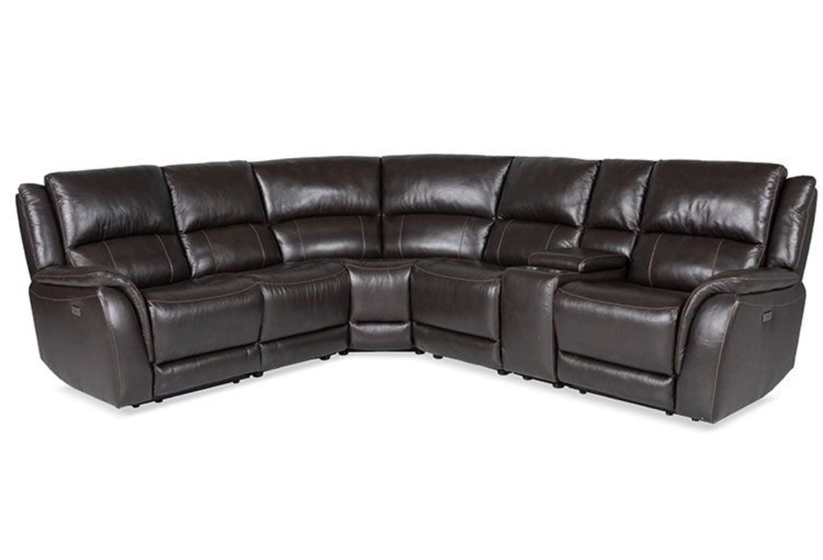 Picture of Princeton Brown Leather Power Reclining Sectional