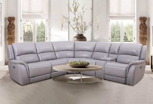 Picture of Princeton Stone Leather Power Reclining Sectional