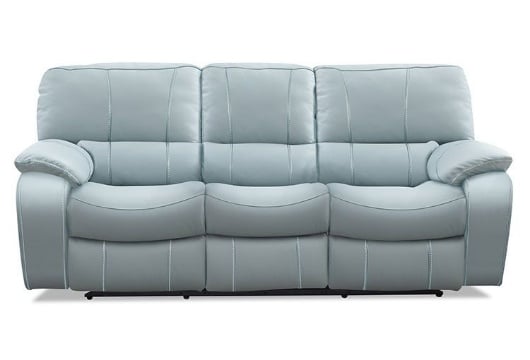 Picture of Madras Light Aqua Leather Reclining Sofa