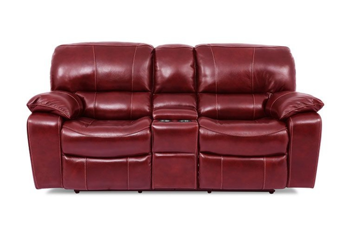 Picture of Madras Wine Reclining Console Loveseat