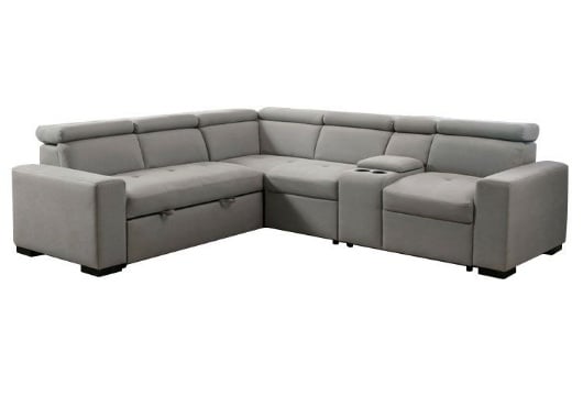 Picture of Farrah Grey Convertible Sectional With Pull Out Bed