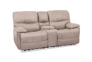 Picture of Dominic Taupe Leather Power Reclining Sofa & Console Loveseat