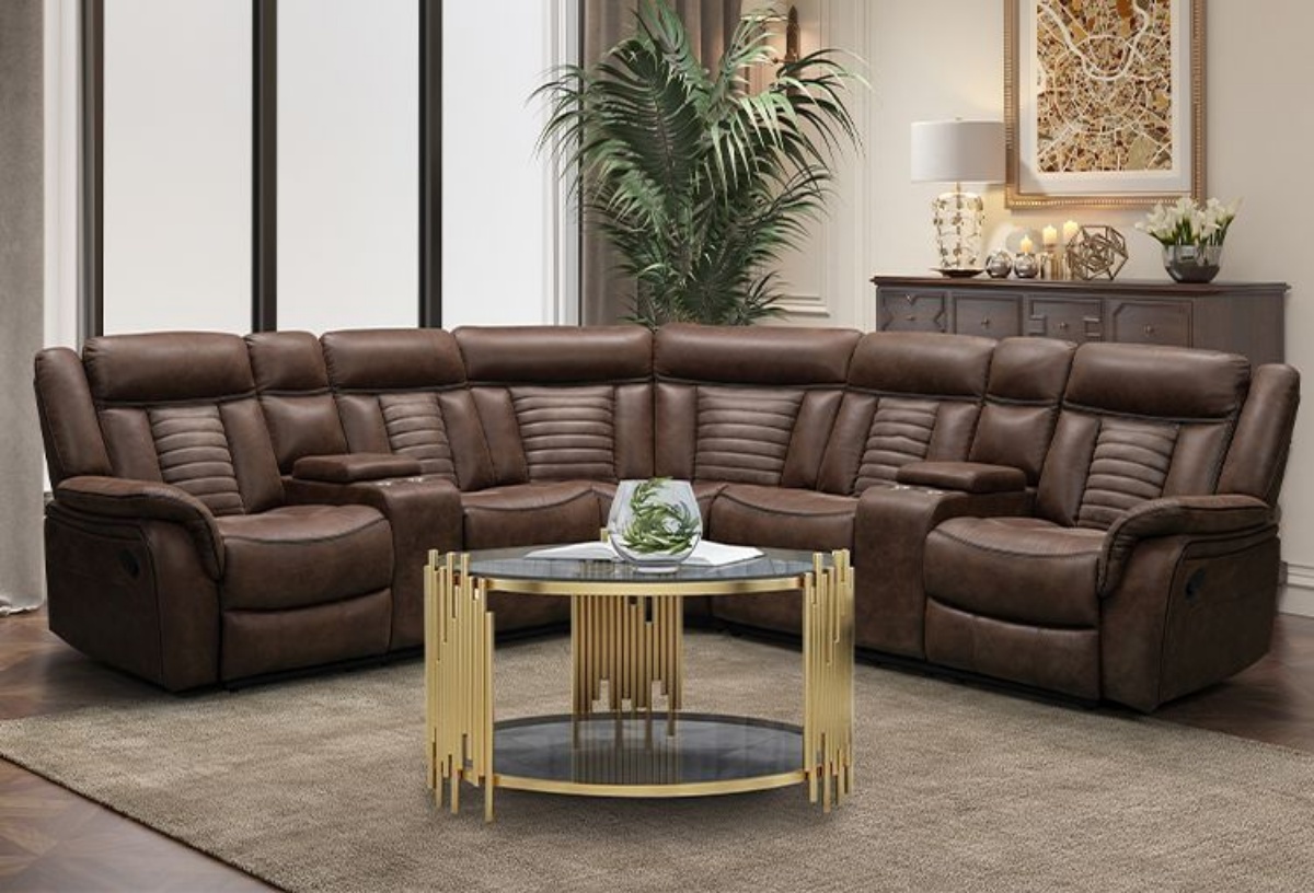 Buy Roman Brown Reclining Sectional Part PX2282 Badcock & More
