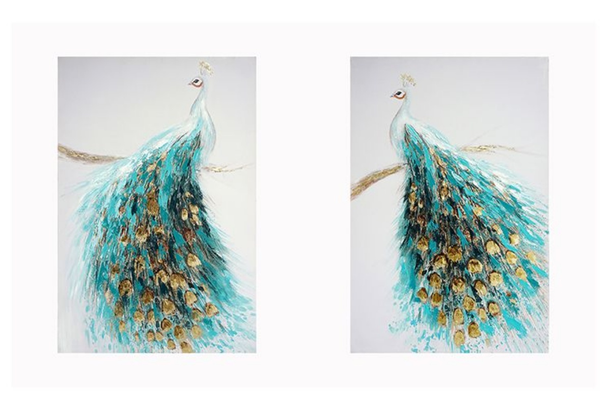 Picture of Peacock Canvas Set Of 2