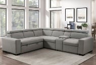 Picture of Farrah Grey Convertible Sectional With Pull Out Bed