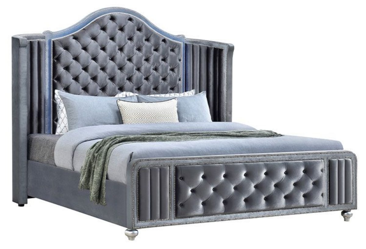 Picture of Cameo Grey 3 PC Queen Upholstered Bed