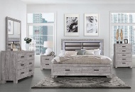 Picture of Meadows Grey Queen Upholstered Bed With Storage