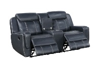 Picture of Edwin Blue Reclining Console Loveseat