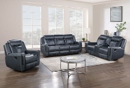 Picture of Edwin Blue Reclining Console Loveseat