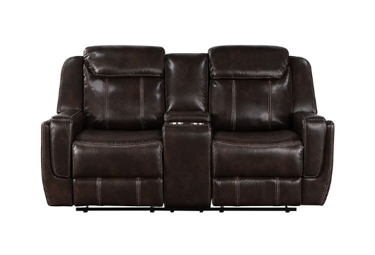 Picture of Edwin Brown Reclining Console Loveseat