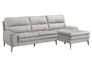 Picture of Natalie Grey Leather Sofa Chaise