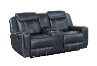 Picture of Edwin Blue Reclining Sofa & Console Loveseat