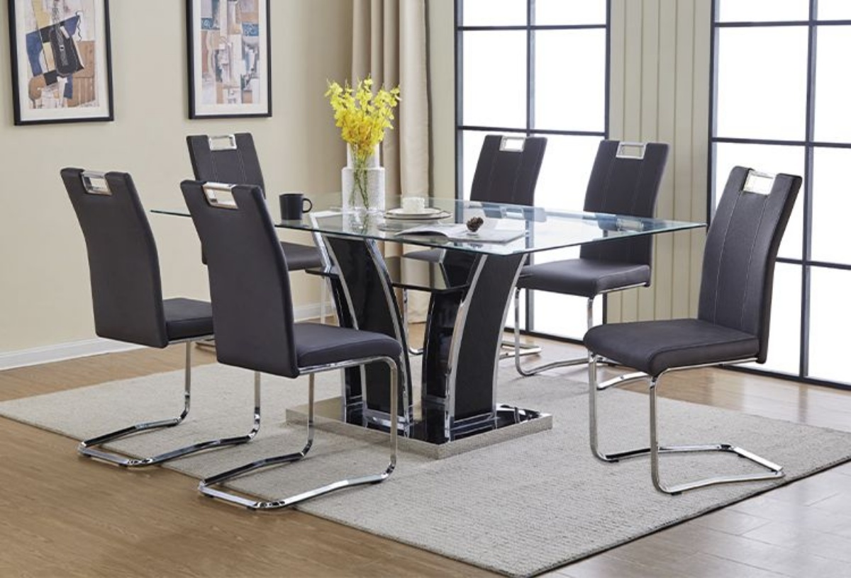 Picture of Mirage Dark Grey 7 PC Dining Room