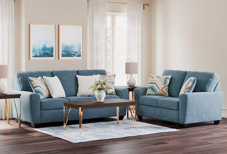Blue sleeper sofa discount