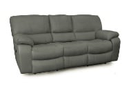 Picture of Madras Grey Leather Reclining Sofa & Console Loveseat