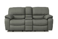 Picture of Madras Grey Leather Reclining Sofa & Console Loveseat