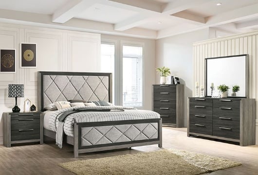 Picture of Brennen Grey 3 PC Queen Upholstered Bed