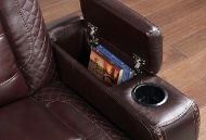 Picture of Titan Brown Reclining Sofa With Drop Down Table
