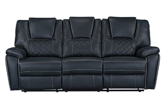 Picture of Diamante Black Power Reclining Sofa & Power Reclining Console Loveseat 