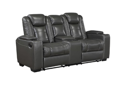 Picture of Titan Grey Reclining Console Loveseat
