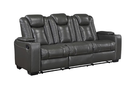 Picture of Titan Grey Reclining Sofa With Drop Down Table
