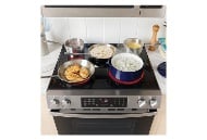 Picture of GE White Electric Range with Self-Clean