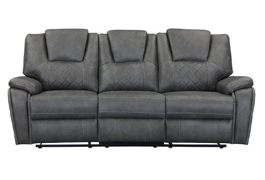 Picture of Diamante Grey Power Reclining Sofa & Manual Reclining Console Loveseat