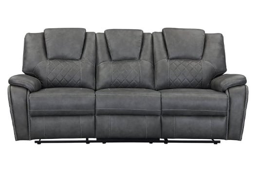 Picture of Diamante Grey Reclining Sofa & Console Loveseat