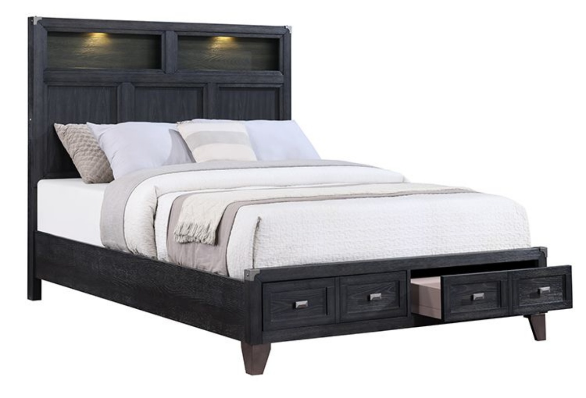 Espresso queen storage bed discount