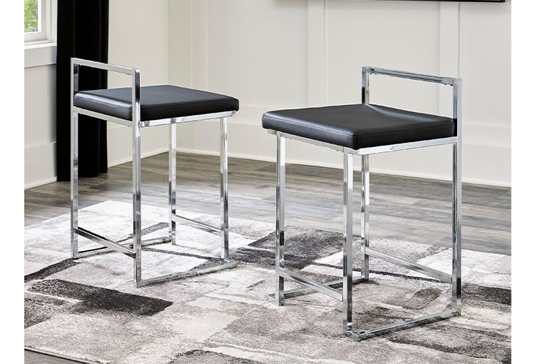 Buy Madanere Black/Chrome Counterstool - Part# D275-624 | Badcock & More