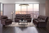 Picture of Dominic Brown Leather Power Reclining Sofa & Console Loveseat